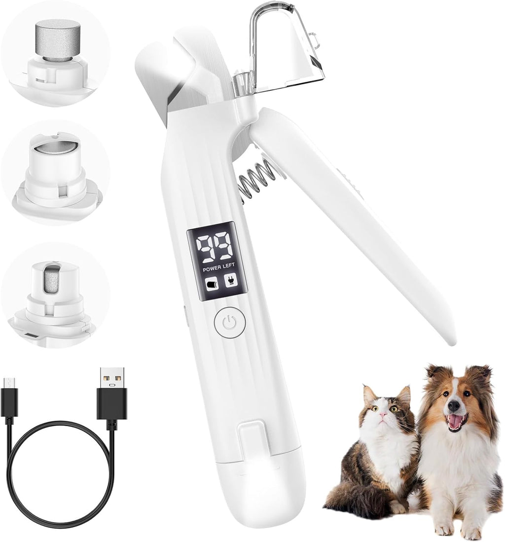Corta uñas mascotas pulidor 2 en 1 +luz