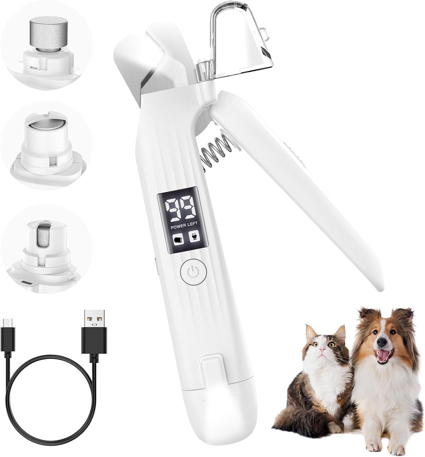Corta uñas mascotas pulidor 2 en 1 +luz